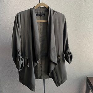 ZARA Basic Waterfall Olive Green Blazer